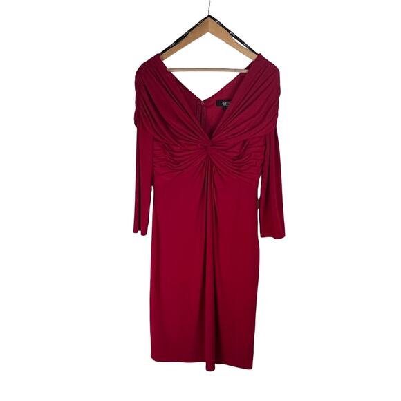 TADASHI SHOJI Collection Women's Dress Size Large Off the Shoulder Red Cocktail - Picture 1 of 9